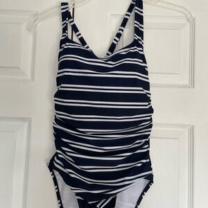 New with tag Nautical Navy and White Striped Swimwear